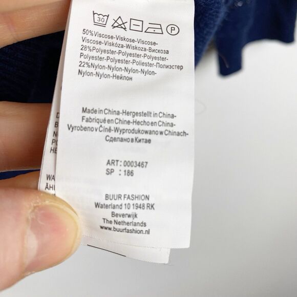 Yest The Netherlands Navy & Sparkle‎ Stripe Crewneck Pullover Sweater Women 6 - Picture 4 of 4